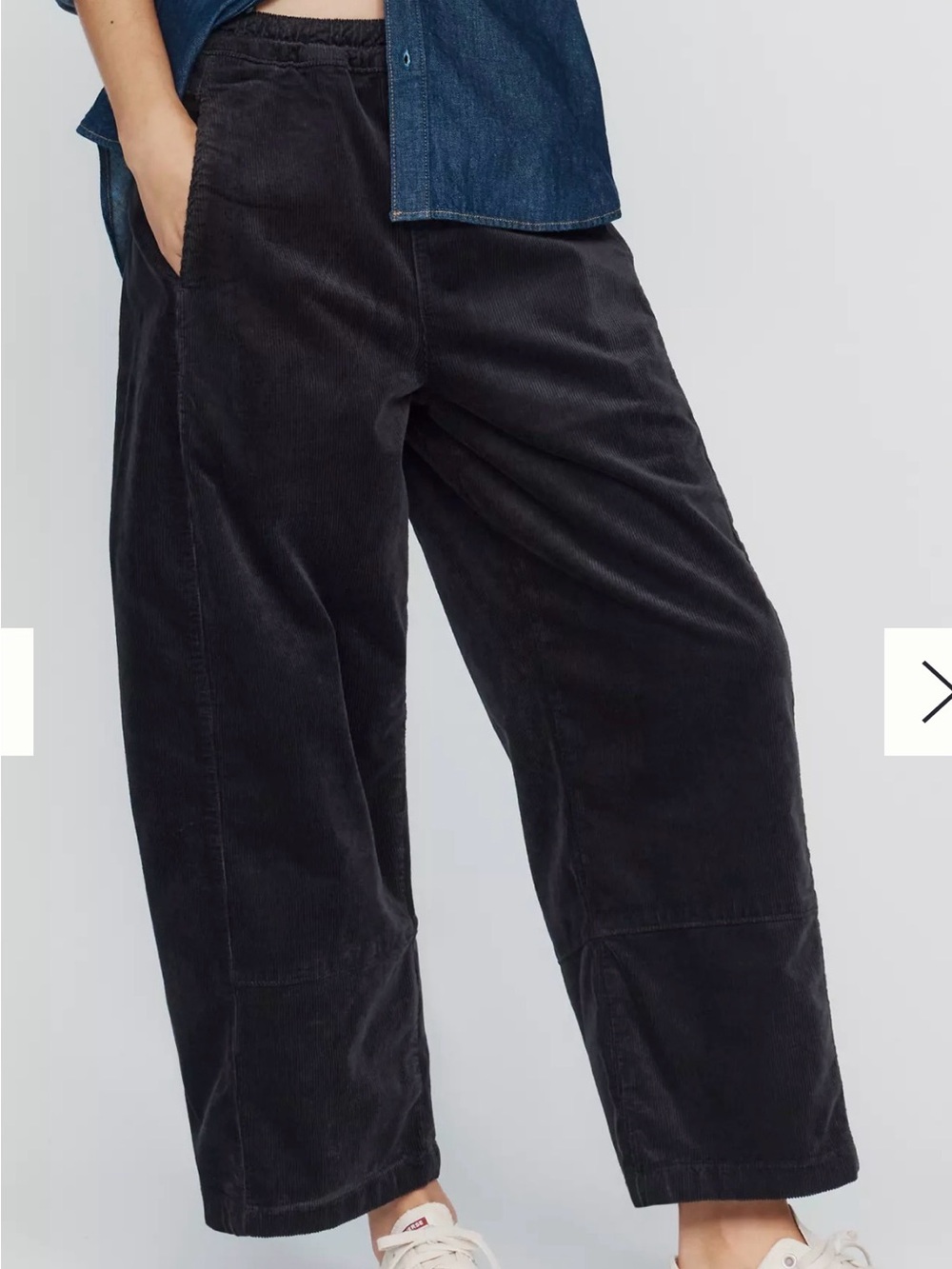 Pilcro The Izzie Relaxed Gorpcore Utility Boho Wide-Leg Corduroy Pants Medium